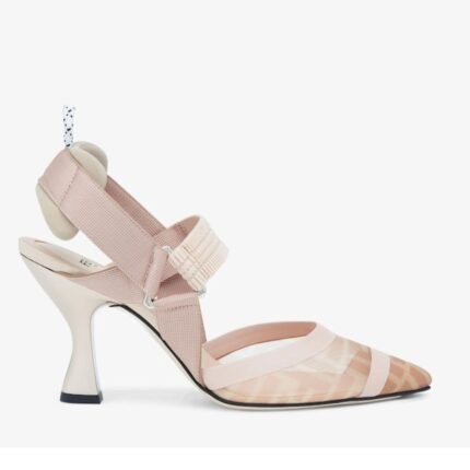 FENDI COLIBRÌ NUDE LEATHER AND SLINGBACKS WITH HIGH HEEL