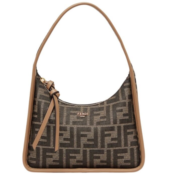 FENDI MINI FENDESSENCE BROWN FF FABRIC MINI-BAG