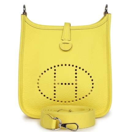 HERMÈS EVELYNE TPM LIME CLEMENCE PALLADIUM HARDWARE