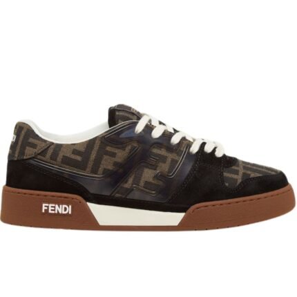 FENDI MATCH CANVAS LOW-TOPS SUEDE