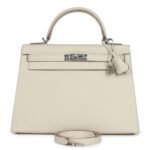 HERMÈS KELLY SELLIER 32 CRAIE EPSOM PALLADIUM HARDWARE