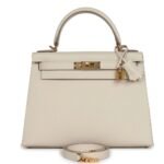 HERMÈS KELLY SELLIER 28 CRAIE EPSOM GOLD HARDWARE