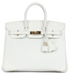 PRE-OWNED HERMÈS BIRKIN 25 WHITE EPSOM GOLD HARDWARE