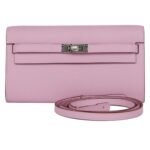 HERMÈS KELLY WALLET TO GO MAUVE SYLVESTRE EPSOM PALLADIUM HARDWARE