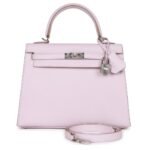 HERMÈS KELLY SELLIER 25 MAUVE PALE EPSOM PALLADIUM HARDWARE