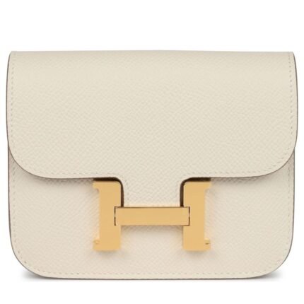 HERMÈS CONSTANCE SLIM WALLET CRAIE EPSOM GOLD HARDWARE