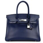 HERMÈS BIRKIN 30 BLEU SAPHIR BOX PALLADIUM HARDWARE