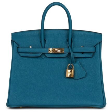 PRE-OWNED HERMÈS BIRKIN 25 COBALT TOGO GOLD HARDWARE