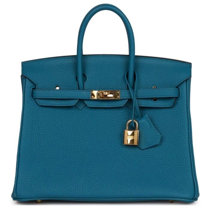 PRE-OWNED HERMÈS BIRKIN 25 COBALT TOGO GOLD HARDWARE