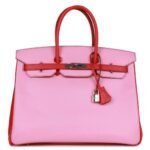PRE-OWNED HERMÈS SPECIAL ORDER (HSS) BIRKIN 35 BUBBLEGUM AND BOUGAINVILLEA EPSOM PALLADIUM HARDWARE