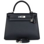 HERMÈS SPECIAL ORDER (HSS) KELLY SELLIER 28 BLEU OBSCUR VERSO SOMBRERO PALLADIUM HARDWARE