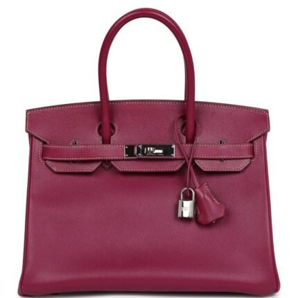 PRE-OWNED HERMÈS BIRKIN 30 TOSCA CANDY EPSOM PALLADIUM HARDWARE