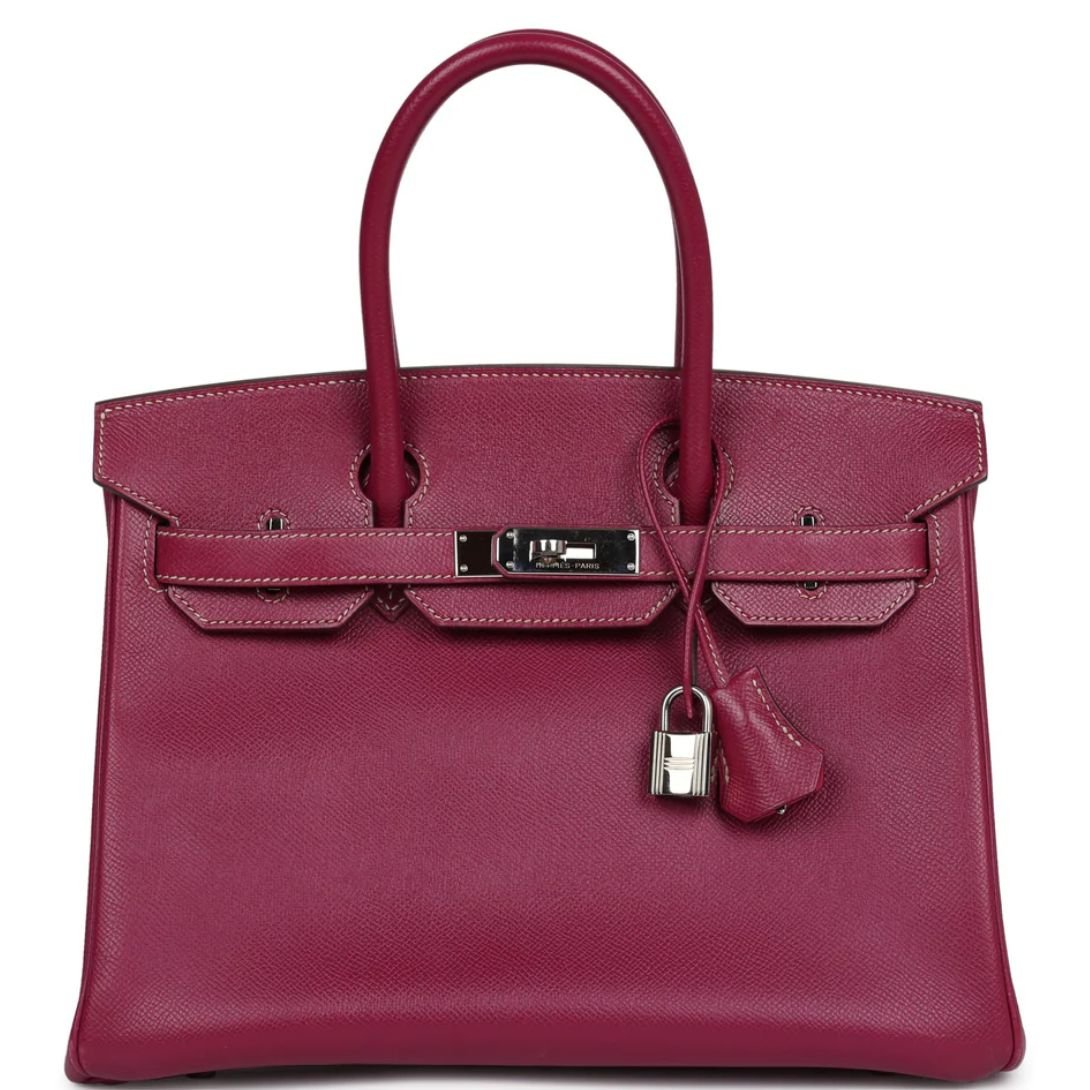 1 PRE-OWNED HERMÈS BIRKIN 30 TOSCA CANDY EPSOM PALLADIUM HARDWARE