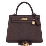 HERMÈS KELLY SELLIER 25 ROUGE SELLIER EPSOM GOLD HARDWARE