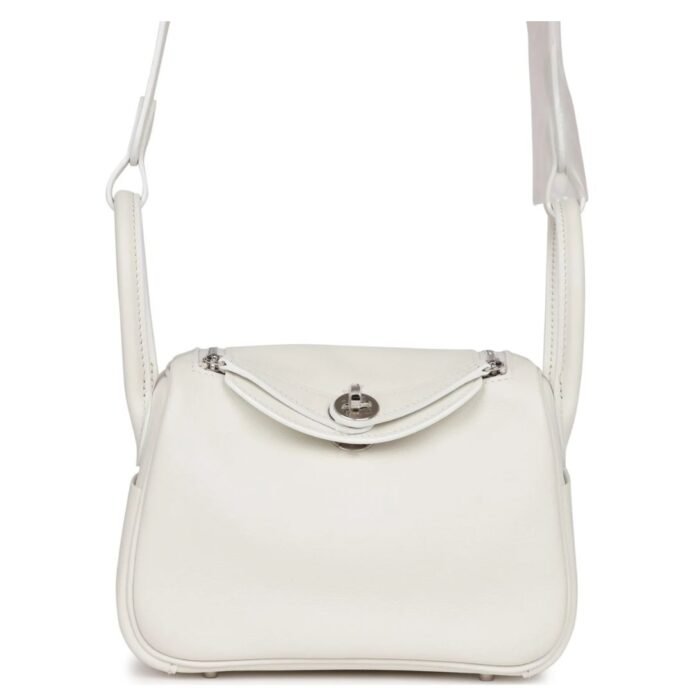 HERMÈS MINI LINDY WHITE SWIFT PALLADIUM HARDWARE