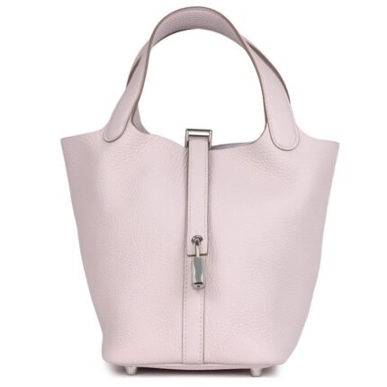 HERMÈS PICOTIN LOCK 18 MAUVE PALE CLEMENCE PALLADIUM HARDWARE