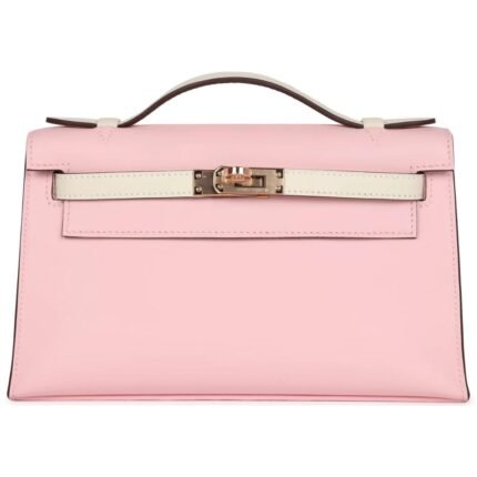 HERMÈS SPECIAL ORDER (HSS) KELLY POCHETTE ROSE SAKURA AND NATA SWIFT ROSE GOLD HARDWARE