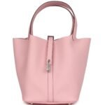 HERMÈS PICOTIN 22 ROSE SAKURA CLEMENCE PALLADIUM HARDWARE