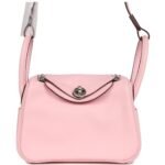 HERMÈS MINI LINDY ROSE SAKURA SWIFT PALLADIUM HARDWARE