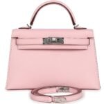 HERMÈS KELLY SELLIER 20 ROSE SAKURA CHEVRE MYSORE PALLADIUM HARDWARE