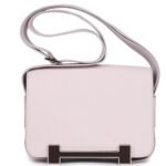 HERMÈS GETA MAUVE PALE AND ROUGE SELLIER CHEVRE PALLADIUM HARDWARE