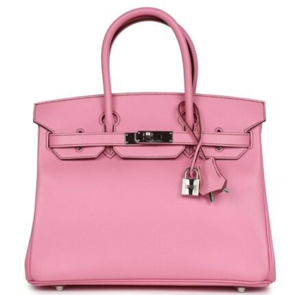 PRE-OWNED HERMÈS BIRKIN 30 BUBBLEGUM EPSOM PALLADIUM HARDWARE