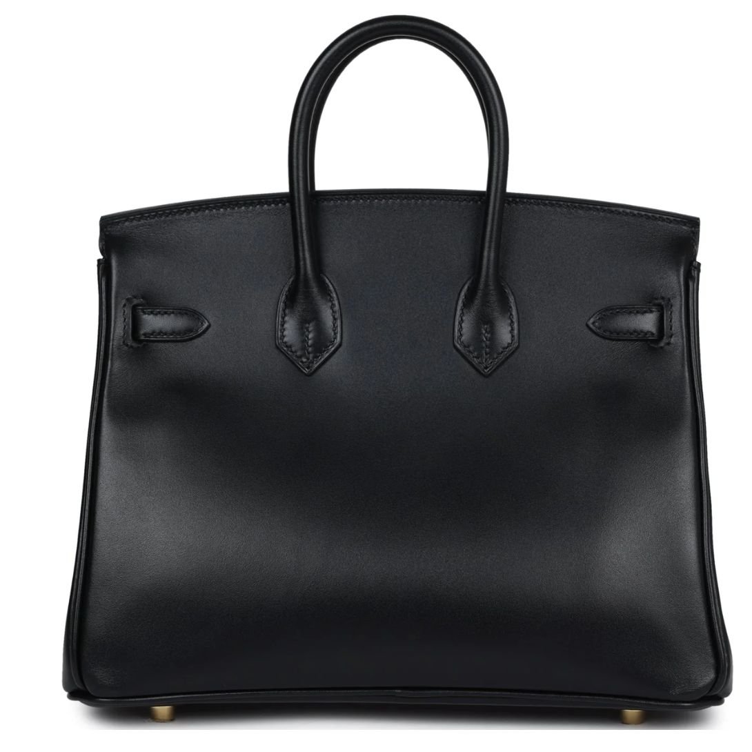 2 HERMÈS BIRKIN 25 BLACK BOX GOLD HARDWARE