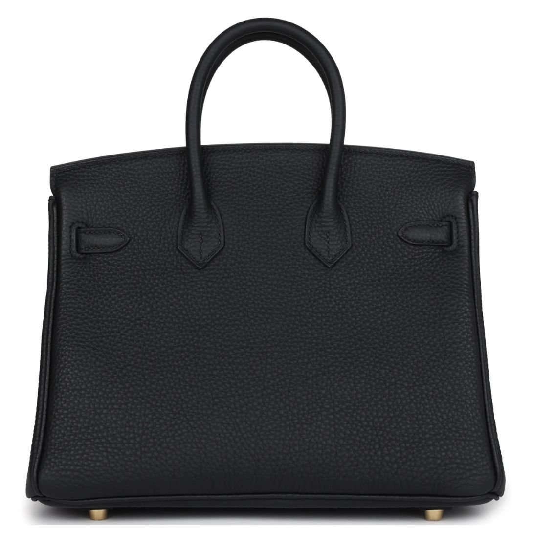 2 HERMÈS BIRKIN 25 BLACK TOGO GOLD HARDWARE