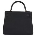 HERMÈS KELLY RETOURNE 28 BLACK TOGO GOLD HARDWARE