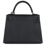 HERMÈS KELLY SELLIER 28 BLACK EPSOM PALLADIUM HARDWARE