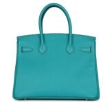 PRE-OWNED HERMÈS BIRKIN 30 BLEU PAON EPSOM GOLD HARDWARE