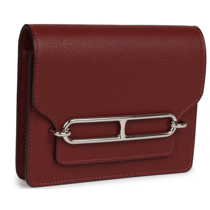 HERMÈS ROULIS SLIM WALLET BI-COLOR ROUGE H/ROSE AZALEE EVERCOLOR PALLADIUM HARDWARE