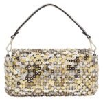 FENDI BAGUETTE HAND-EMBROIDERED BAG WITH SEQUINS AND 3D PEARLS