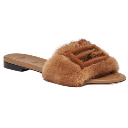 FENDI BAGUETTE MINK SLIDES