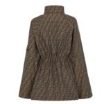FENDI BLOUSON BROWN FF CANVAS JACKET