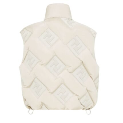 FENDI VEST WHITE FF TECHNICAL FABRIC GILET