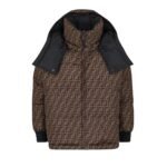 FENDI DOWN JACKET BLACK NYLON DOWN JACKET