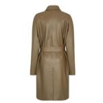 FENDI OVERCOAT GREEN LEATHER OVERCOAT
