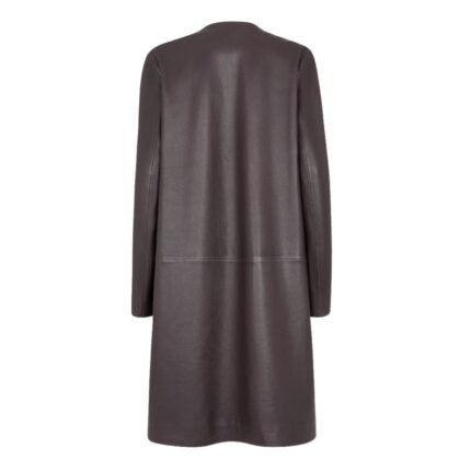 FENDI OVERCOAT DARK PURPLE LEATHER OVERCOAT