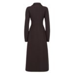 FENDI COAT DARK PURPLE GRAIN DE POUDRE WOOL COAT