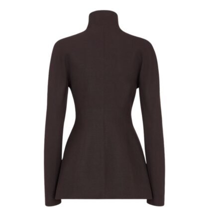FENDI JACKET DARK PURPLE GRAIN DE POUDRE WOOL JACKET