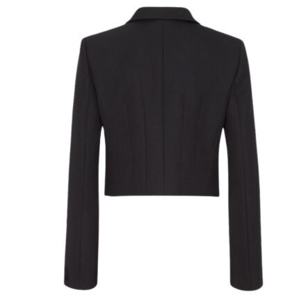 FENDI JACKET BLACK GRAIN DE POUDRE WOOL BLAZER