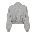 FENDI BLOUSON GRAY MICRO CHECK WOOL BOMBER JACKET