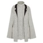 FENDI BLOUSON WHITE CHECK WOOL JACKET