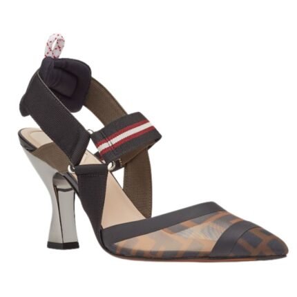FENDI COLIBRÌ MULTICOLOR TECH MESH HIGH-HEELED SLINGBACKS