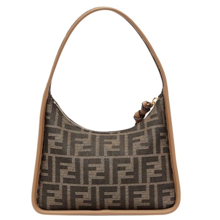 FENDI MINI FENDESSENCE BROWN FF FABRIC MINI-BAG