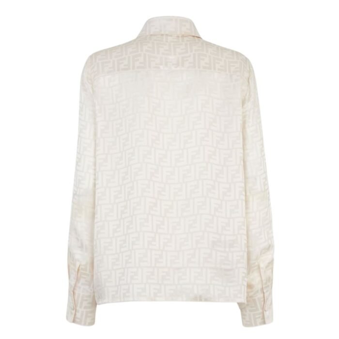 FENDI SHIRT WHITE FF SILK SHIRT