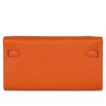HERMÈS KELLY WALLET TO GO ORANGE EPSOM PALLADIUM HARDWARE
