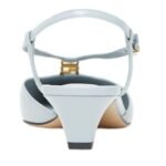 FENDI FFOLD LEATHER LOW-HEELED SLINGBACKS