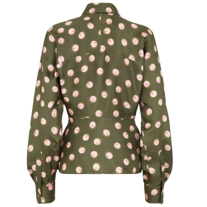 FENDI SHIRT GREEN PRINTED SILK SHIRT